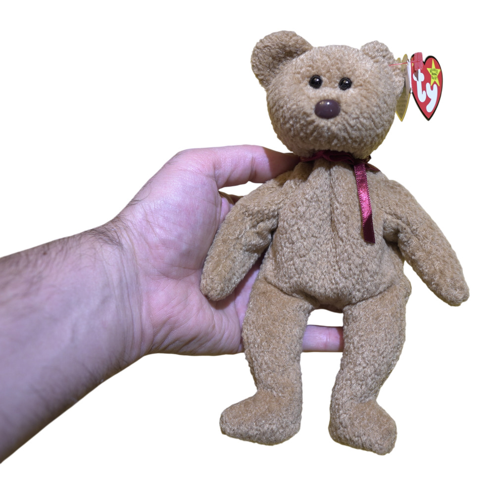 VTG TY Beanie Baby “Curly” the Bear 1996 Retired MWMT Textured Plush Collectible